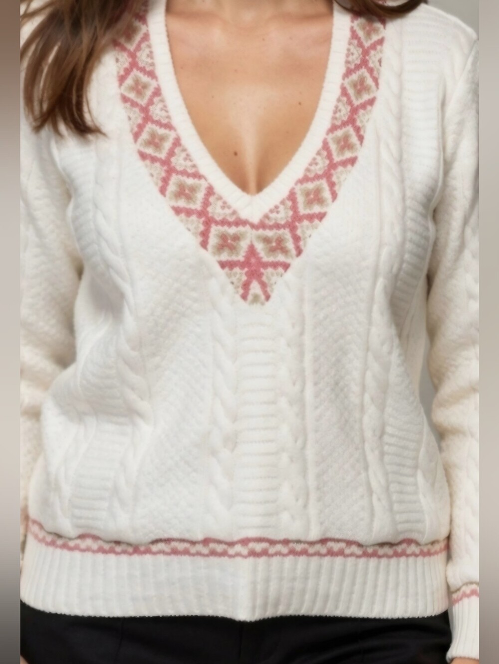 90's Cable Knit Eddie Bauer Med